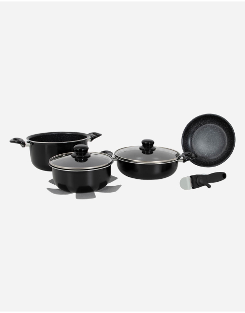 Topfset - Induktion - 7-Teilig - Schwarz