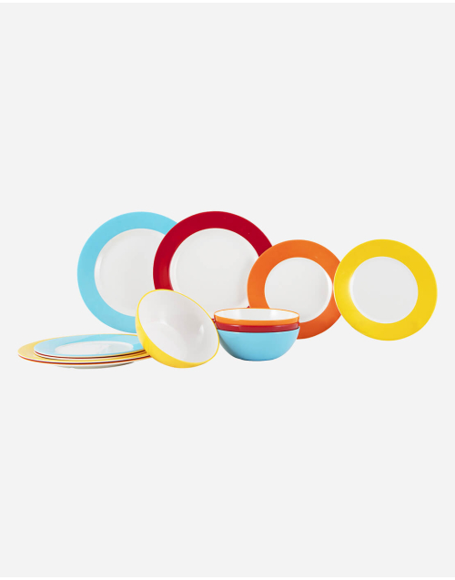 Colour Line - Vajilla - Arco Iris - Juego de 12 Piezas