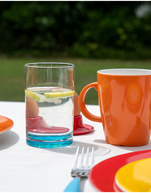 Colour Line - Vaso de agua - Arco iris - 320 ml - 4 Piezas