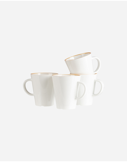 Linea Line - Taza - Oro - 350 ml - 4 Piezas