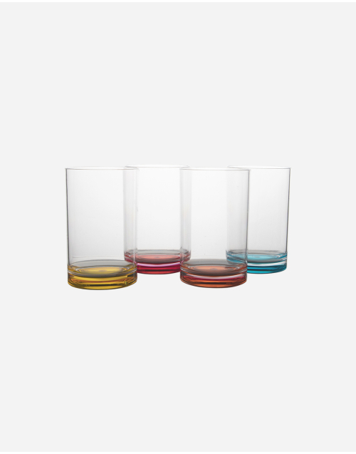 Colour Line - Vaso de agua - Arco iris - 320 ml - 4 Piezas