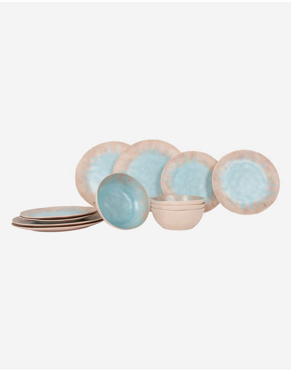 Stone Line - Vajilla - Beige - 12 Piezas