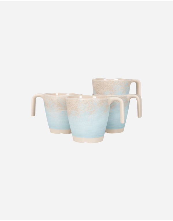Stone Line - Taza con asa - Beige - 300 ml - 4 Piezas
