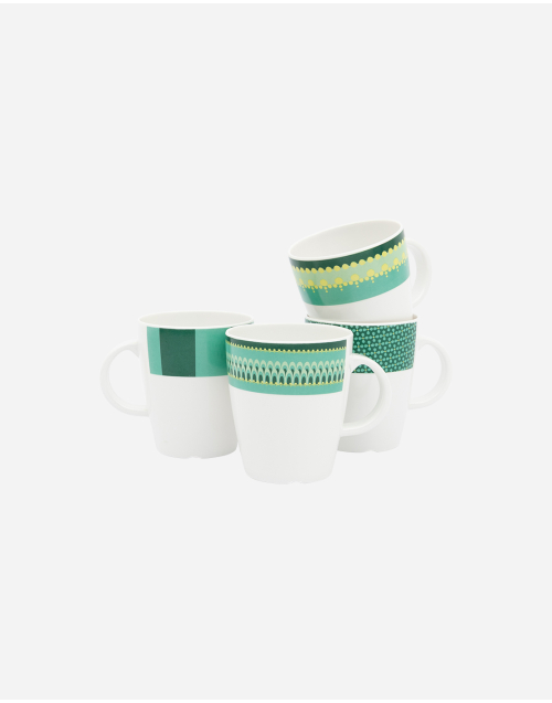 Colour Line - Mok - Groen - 380 ml - 4 Stuks