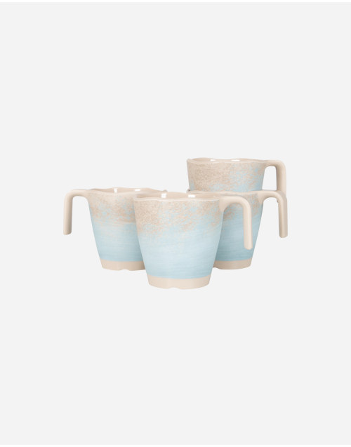 Stone Line - Mok - Beige - 300 ml - 4 Stuks